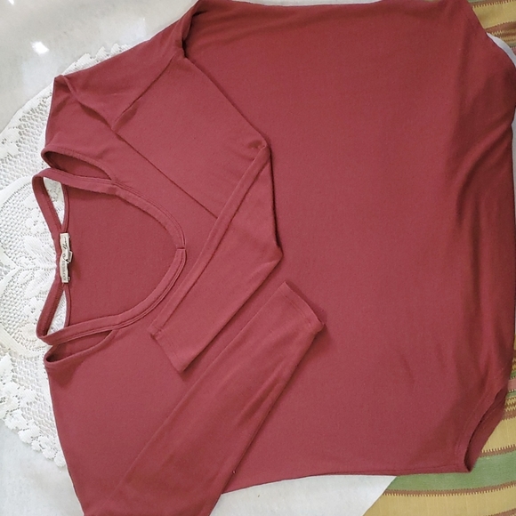 EXPRESS ONE ELEVEN RUST Cutout Shoulder Dolman Sleeve Top-VGUC-Sz XS - Picture 11 of 11